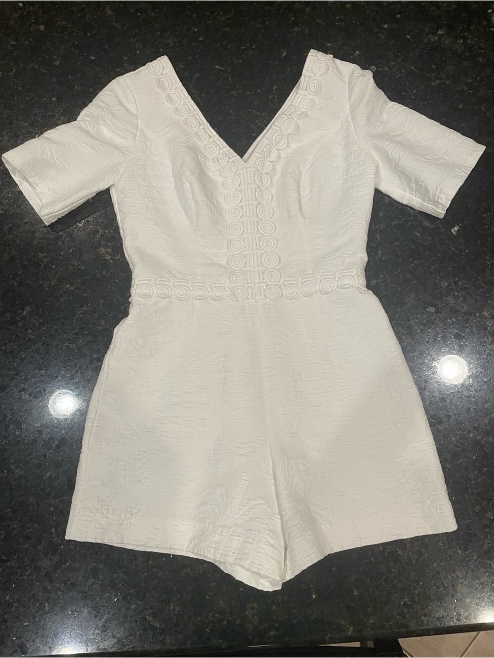 Lilly Pulitzer Textured V-Neck One-Piece Romper